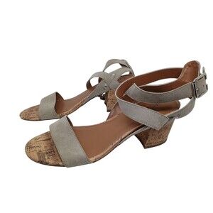 Indigo Rd Women's  Size 9 M Open Toe Sandal Taupe Chunky Heel Boho Casual